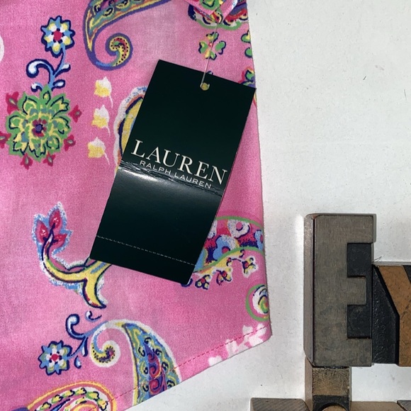 🏇LAUREN RALPH LAUREN MAN Tailored Pink Paisley Print Top ONLY - Picture 2 of 12